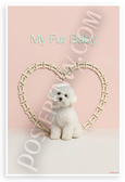 My Fur Baby Bichon Frise Dog Bone Heart Pastel 12x18 US Made Poster