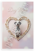 Dog Mom Dalmatian in Dog Bone Heart Frame Pastel 12x18 US Made Poster