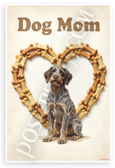 Dog Mom Wirehaired Pointing Griffon Bone Heart Vintage 12x18 US Made Poster