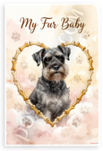 My Fur Baby Giant Schnauzer Dog Bone Heart Watercolor 12x18 US Made Poster