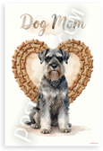 Dog Mom Giant Schnauzer Dog Bone Heart Watercolor 12x18 US Made Poster