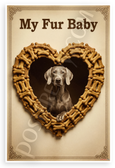My Fur Baby Weimaraner Dog Bone Heart Vintage 12x18 US Made Poster