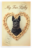 My Fur Baby Scottish Terrier Dog Bone Heart Vintage 12x18 US Made Poster