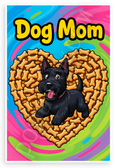 Dog Mom Scottish Terrier Dog Bone Heart Cartoon 12x18 US Made Poster