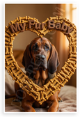Bloodhound My Fur Baby Dog Bone Heart Frame Pet Lover 12x18 US Made Poster