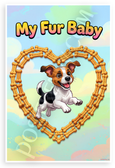 My Fur Baby Russell Terrier Dog Bone Heart Cartoon 12x18 US Made Poster