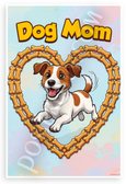 Dog Mom Jack Russell Terrier Bone Heart Cartoon 12x18 US Made Poster