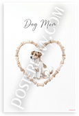 Dog Mom Jack Russell Terrier Bone Heart Watercolor 12x18 US Made Poster