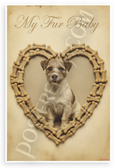 My Fur Baby Jack Russell Terrier Dog Bone Heart Vintage 12x18 US Made Poster