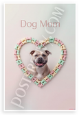 Dog Mom Staffordshire Bull Terrier Dog Bone Heart Pastel 12x18 US Made Poster