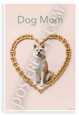 Dog Mom Akita in Bone Treat Heart Minimalist 12x18 US Made Poster