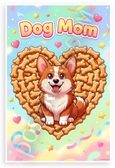 Dog Mom Cardigan Welsh Corgi Dog Bone Heart Whimsical 12x18 US Made Poster