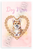 Dog Mom Cardigan Welsh Corgi Dog Bone Heart Watercolor 12x18 US Made Poster