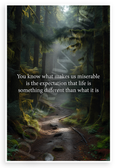 "You Know What Makes Us Miserable" Expectation Life Quote Forest Path 12x18 US Made Poster