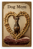 Dog Mom Miniature Pinscher Dog Bone Heart Vintage 12x18 US Made Poster