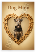 Dog Mom Airedale Terrier Dog Bone Heart Frame Nostalgic 12x18 US Made Poster