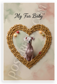 My Fur Baby Chinese Crested Dog Heart Bone Frame 12x18 US Made Poster