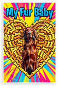 My Fur Baby Irish Setter Dog Bone Heart Pop Art 12x18 US Made Poster