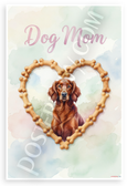 Dog Mom Irish Setter Dog Bone Heart Watercolor 12x18 US Made Poster