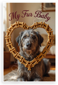 My Fur Baby Irish Wolfhound Dog Bone Heart Frame 12x18 US Made Poster