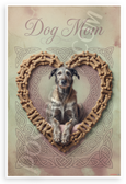 Dog Mom Irish Wolfhound Dog Bone Heart Vintage 12x18 US Made Poster
