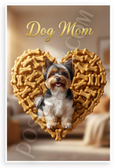 Dog Mom Yorkie Terrier in Dog Bone Treat Heart Inspirational 12x18 US Made Poster