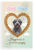 Dog Mom Happiness is a Warm Puppy Irish Wolfhound 12x18 US Made Poster