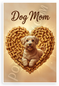 Dog Mom Soft Coated Wheaten Terrier Dog Bone Heart Art 12x18 US Made Poster