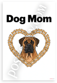 Dog Mom Bullmastiff Dog Bone Heart Frame Motivational 12x18 US Made Poster