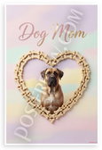 Dog Mom Bullmastiff in Bone Heart Frame Pastel 12x18 US Made Poster