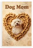 Dog Mom Coton de Tulear in Dog Bone Treat Heart Vintage 12x18 US Made Poster