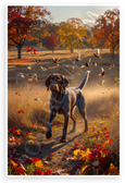 German Wirehaired Pointer Pointing Birds Autumn Field Hunting 12x18 US Made Poster