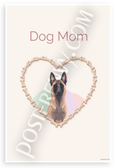 Belgian Malinois Dog Mom Bone Heart Minimalist 12x18 US Made Poster