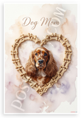 Dog Mom English Cocker Spaniel Dog Bone Heart Watercolor 12x18 US Made Poster