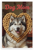 Dog Mom Alaskan Malamute Dog Bone Heart Vintage 12x18 US Made Poster