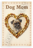 Dog Mom Brussels Griffon Dog Bone Heart Vintage 12x18 US Made Poster