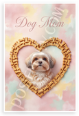 Dog Mom Lhasa Apso in Dog Bone Treat Heart Pastel 12x18 US Made Poster