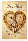 Dog Mom Rat Terrier Bone Treat Heart Vintage 12x18 US Made Poster