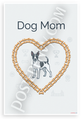 Dog Mom Rat Terrier Bone Heart Illustration 12x18 US Made Poster