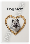Dog Mom Keeshond in Bone Heart Modern Minimalist 12x18 US Made Poster