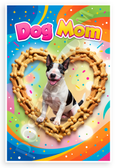 Dog Mom Bull Terrier Heart Dog Bone Frame Playful 12x18 US Made Poster