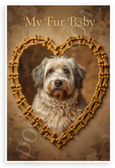 My Fur Baby Old English Sheepdog Dog Bone Heart Frame 12x18 US Made Poster