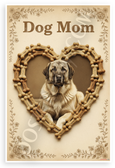 Dog Mom Anatolian Shepherd Dog Bone Heart Vintage 12x18 US Made Poster