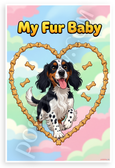 My Fur Baby English Setter Dog Bone Heart Frame Cartoon 12x18 US Made Poster