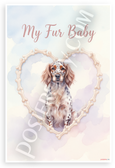 My Fur Baby English Setter Dog Bone Heart Watercolor 12x18 US Made Poster