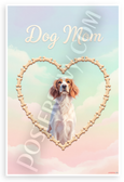 Dog Mom English Setter Bone Heart Pastel 12x18 US Made Poster