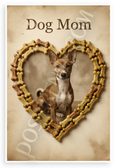 Dog Mom Basenji in Bone Treat Heart Vintage 12x18 US Made Poster