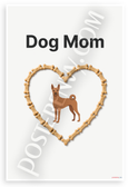 Dog Mom Basenji in Bone Heart Minimalist 12x18 US Made Poster