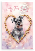 Standard Schnauzer My Fur Baby Dog Bone Heart Watercolor 12x18 US Made Poster
