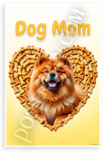 Dog Mom Chow Chow in Bone Treat Heart Playful 12x18 US Made Poster